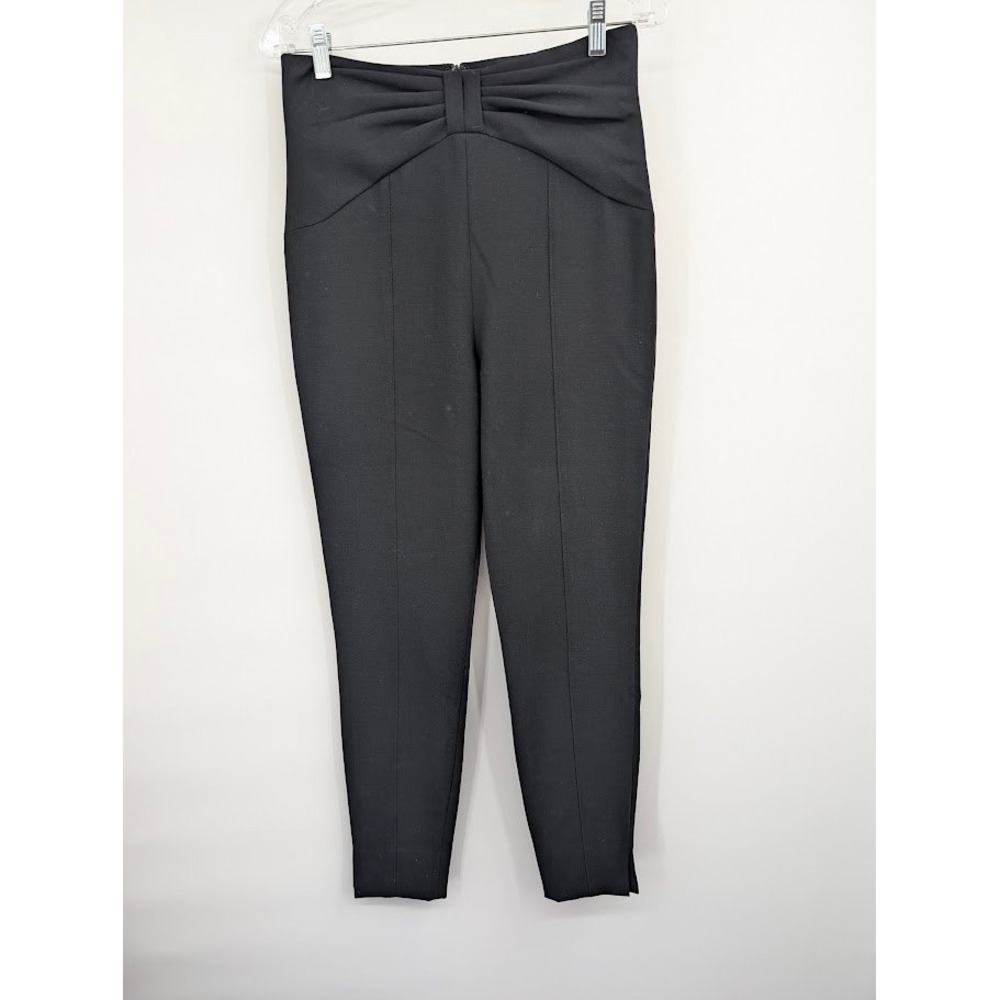 Veronica Beard Ferdinand Black Bow Front High Rise Skinny Dress Pants sz 8